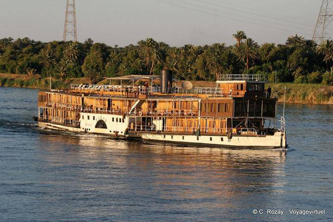 Steam Ship Sudan sailing on the Nile - Egypt