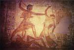 Against the Hittites, Ramses trampling and killing enemies, Abu Simbel, Egypt.
