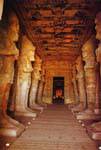 Osirian pillars of the great hall, Temple of Re-Harakhte, Abu Simbel, Egypt.
