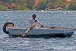Rowing on the Nile, Aswan, Egypt.