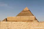 Perspective from the funerary temple on the Pyramid Khafras, Egypt.