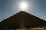 Ra sun on the top of the pyramid, Egypt.