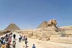 Sphynx in the path of the Giza pyramids, Egypt.
