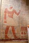 Colored fresco, Pharaoh batting Mastaba of Mereruka, Saqqara, Egypt.