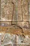 Detail of a relief showing the headdress of the pharaoh, the temple of Edfu, Egypt.