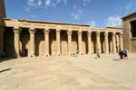 The court peristyle with 32 columns, courtyard libations Edfu temple, Egypt.