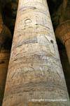 Reliefs decorating a big column of the Temple of Horus, Edfu, Egypt.