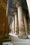 The immense columns of the Hypostyle Hall, Temple of Esna, Egypt.