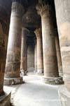 Four rows of six columns of 12 meters high supporting the Hypostyle Hall, Temple of Khnum, Esna, Egypt.
