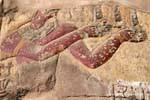 Fragment of relief polychrome temple of Esna, Egypt.