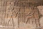 Offering the foster Pharaoh, head of the fertility of Egypt, the Temple of Khnum, Esna, Egypt.