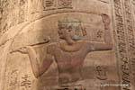 Temple of Khnum, bas-relief column, original colors preserved, Esna, Egypt.