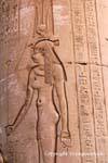 Navel and queen cap on a column of the Hypostyle Hall, Temple of Kom Ombo, Egypt.