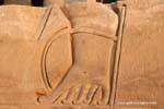 Sandal foot, fragment of relief in hollow, Kom Ombo Temple, Egypt.