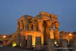 Night view, temple of Kom Ombo, Egypt.