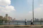 View from a bridge over the Nile, Cairo, Egypt.