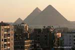 Sideboard pyramids, seen from the city, Cairo, Egypt.