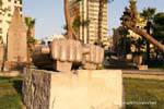 Giant hands, pink marble sculpture, museum, Cairo, Egypt.