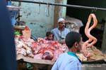 Tripe, guts and guts on the stall, Luxor, Egypt.