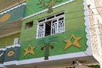 Green house decorated in Luxor, Egypt.