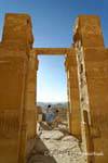 Bedouin front of the chapel of Hathor, Hatshepsut Temple, Egypt.