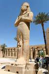 Statue of Ramses II usurped by Pinedjem I, Karnak Temple, Egypt.