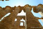 Capitals of the majestic Hypostyle Hall, Temple of Amun, Karnak, Egypt.