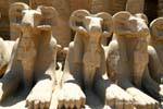 Lion paws of the Sphinx rams into the Pharaoh, Karnak Temple, Egypt.