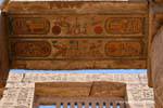 Lintel painted and screen wall, nave of the Great Temple of Amun, Karnak Temple, Egypt.