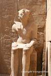Karnak temple statue front view of Thutmose III, Egypt.