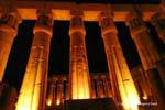 Temple of Luxor, papyrus columns in the night, Egypt.