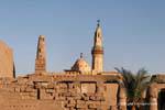 Mosque Abu el-Haggag with his Fatimid minaret Luxor Temple, Egypt.