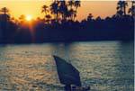 Last light of day on the Nile, Egypt.