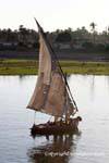 Felucca sailing with patched, Nil, Egypt.