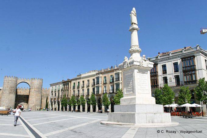 The guard in the square, Puerta de San Vicente, Ávila - Spain