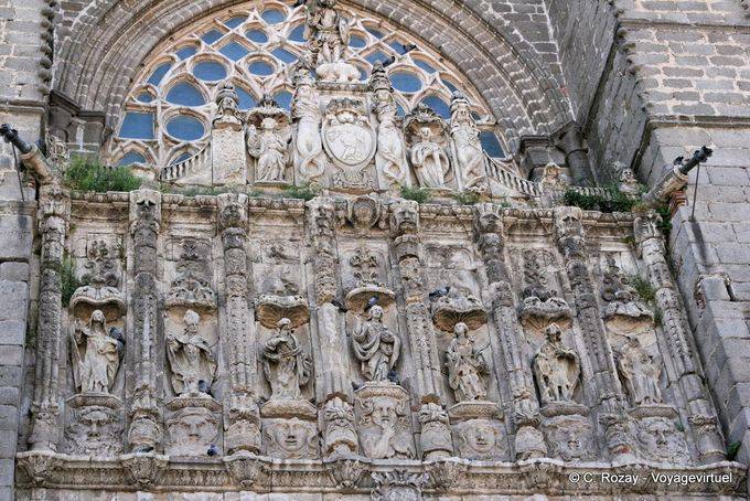Pediment of the oldest cathedral of Spanish Gothic, Ávila - Spain