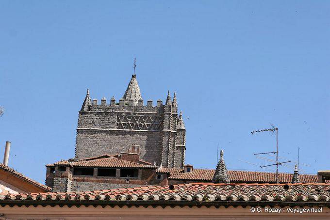 Above the rooftops, bell tower of the Cathedral del Salvador, Ávila - Spain