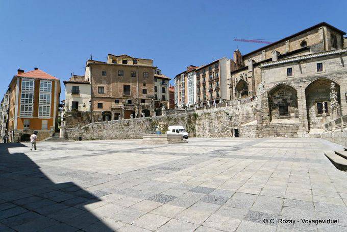Burgos, Plaza Santa Maria, Santa Agueda towards calle - Spain