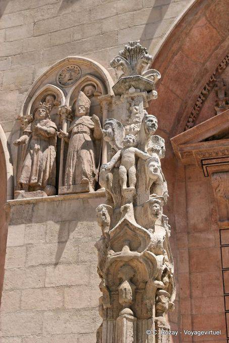 Statues left of the Puerta de Santa Maria, Burgos Cathedral - Spain