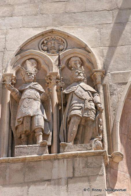 Stone kings, the facade of the cathedral of Burgos - Spain