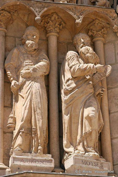 Statues of the left sidewall, Aaron and Moses representing Santa Maria Cathedral, Burgos - Spain