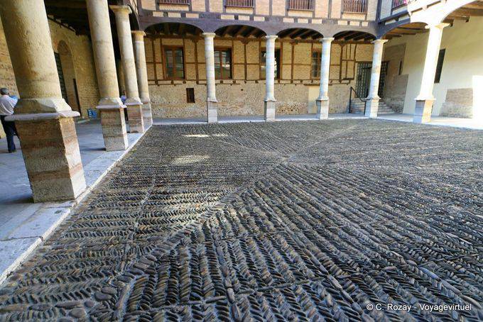 Paving stones in the small cloister of the Bishopric of Leon - Spain