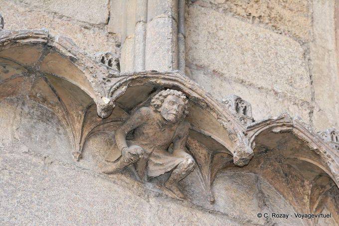 Stone figure supporting the cathedral, Leon - Spain