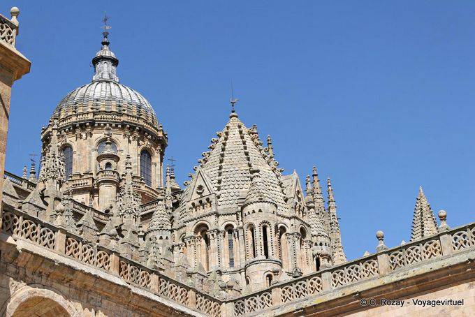 Torre del Gallo and torre de la Nueva Cathedral, Salamanca - Spain