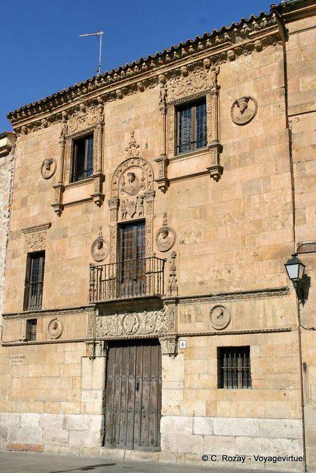 View of the facade of the Casa de las Muertes, Salamanca - Spain