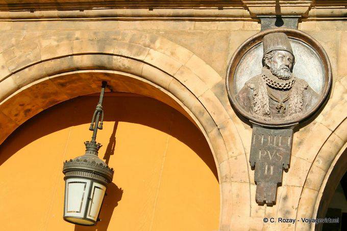 The Medallion of Philip II, Plaza Mayor, Salamanca - Spain