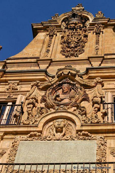 Salamanca, close-up on a detail of the Plaza Mayor - Spain