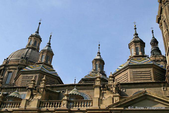 Four of the eleven domes of the Basilica of Nuestra Señora del Pilar, Zaragoza - Spain