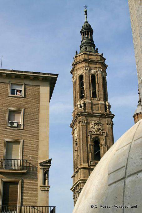 Another view of a bell tower of the Basilica del Pilar, Zaragoza - Spain