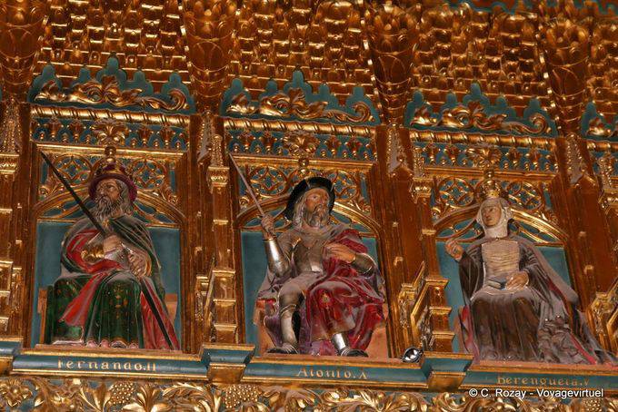 Hall of the Kings, frieze composed of 52 statues of kings of Castile and Leon, Alcazar, Segovia - Spain